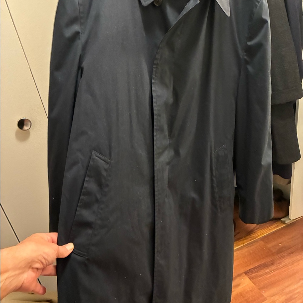 Men's Blue Trench Coat - Picture 5 of 5